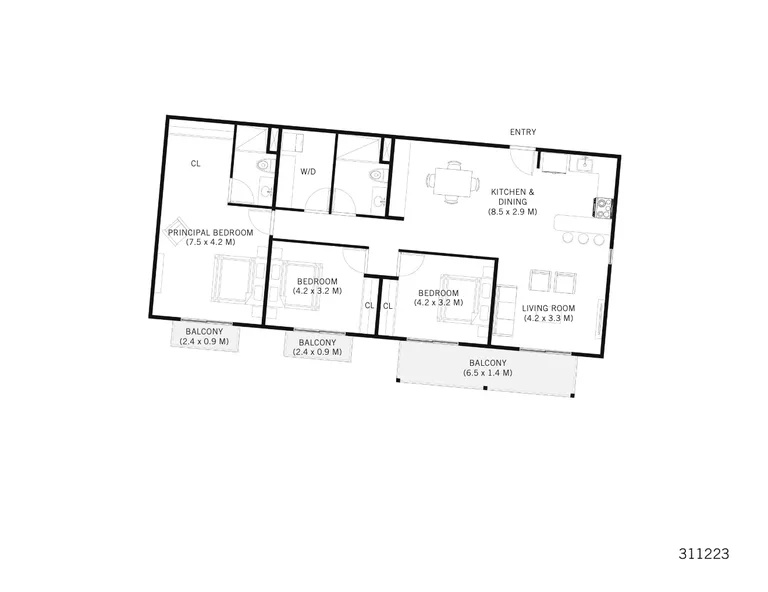 311223 La Rambla: Modern 3-Bedroom, 2-Bathroom Apartment Steps from Beach Town, Las Catalinas, photo 4
