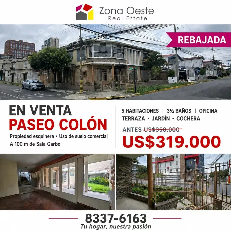 DISCOUNT! PROPERTY FOR SALE ON A WALK COLÓN, SAN JOSÉ