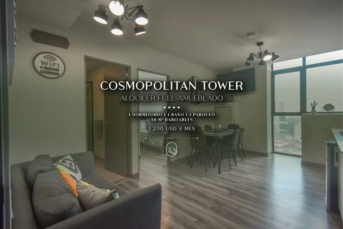 APARTAMENTO 1 HAB EN ALQUILER EN COSMOPOLITAN TOWER | ROHRMOSER, SAN JOSÉ