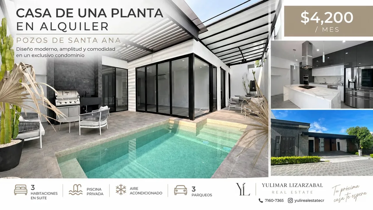 ONE FLOOR HOUSE WITH POOL FOR RENT - 124; SANTA ANA-ANA WELLS