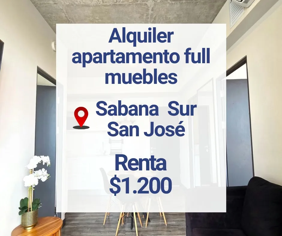 Furnished apartment for rent at SECRT Sabana, San José.