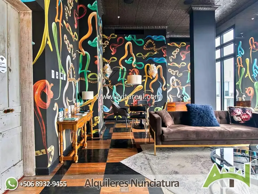 Modern apartment for rent at SECRT Sabana, a contemporary tower featuring an excellent location and exclusive amenities. Includes A/C and a washer-dryer unit., photo 8