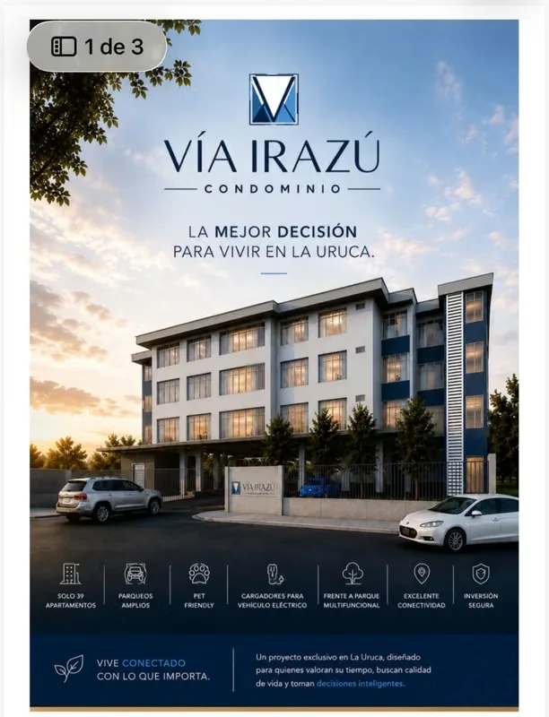 Venta de apartamentos en NUEVO CONDOMINIO EN LA URUCA ( Para estrenar )