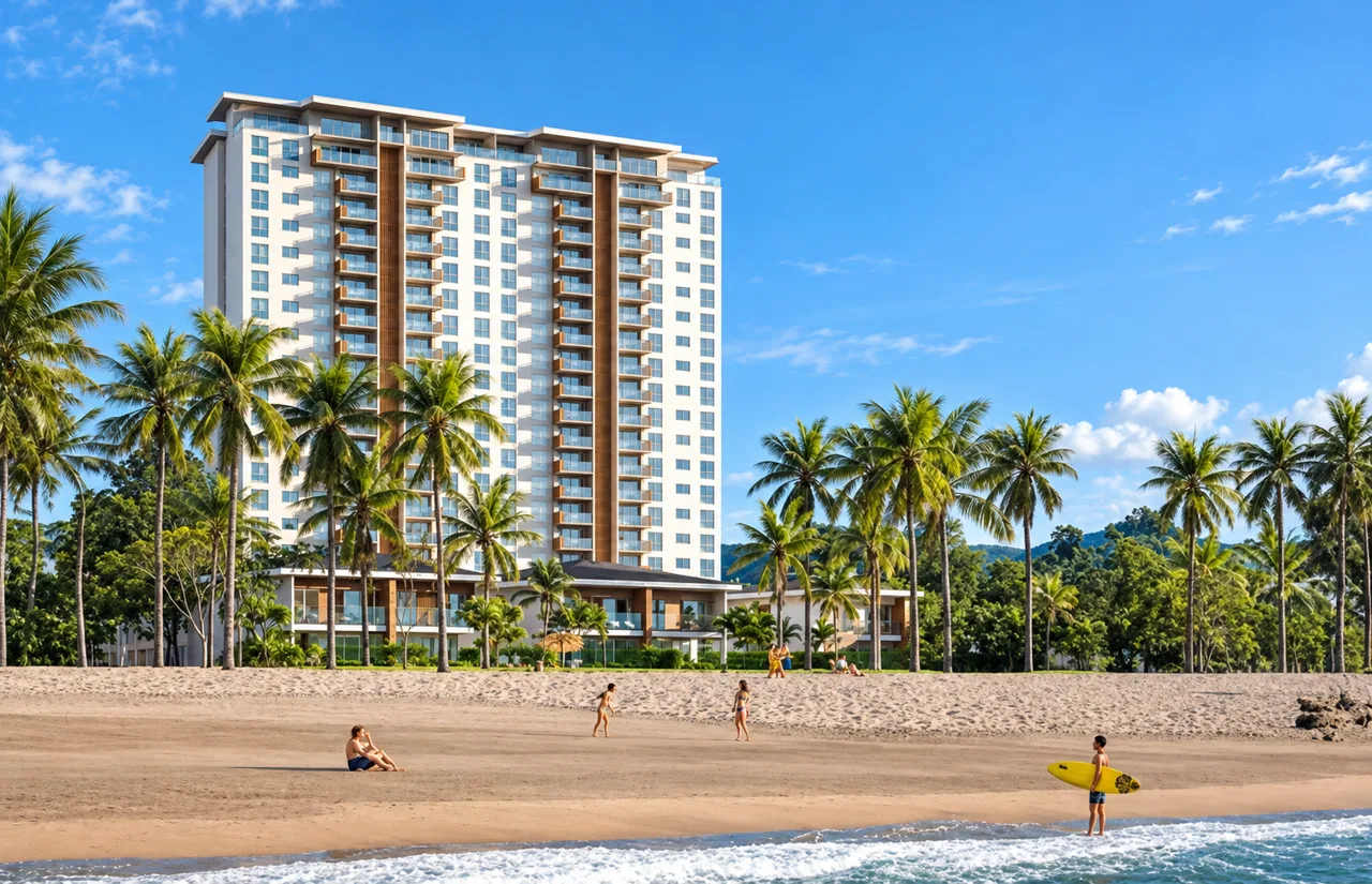 PREVENTA ¡Solo 3 disponibles en A’Mar Jacó! Apartamentos con acceso privado a la playa en primera linea frente al mar por $197.500!