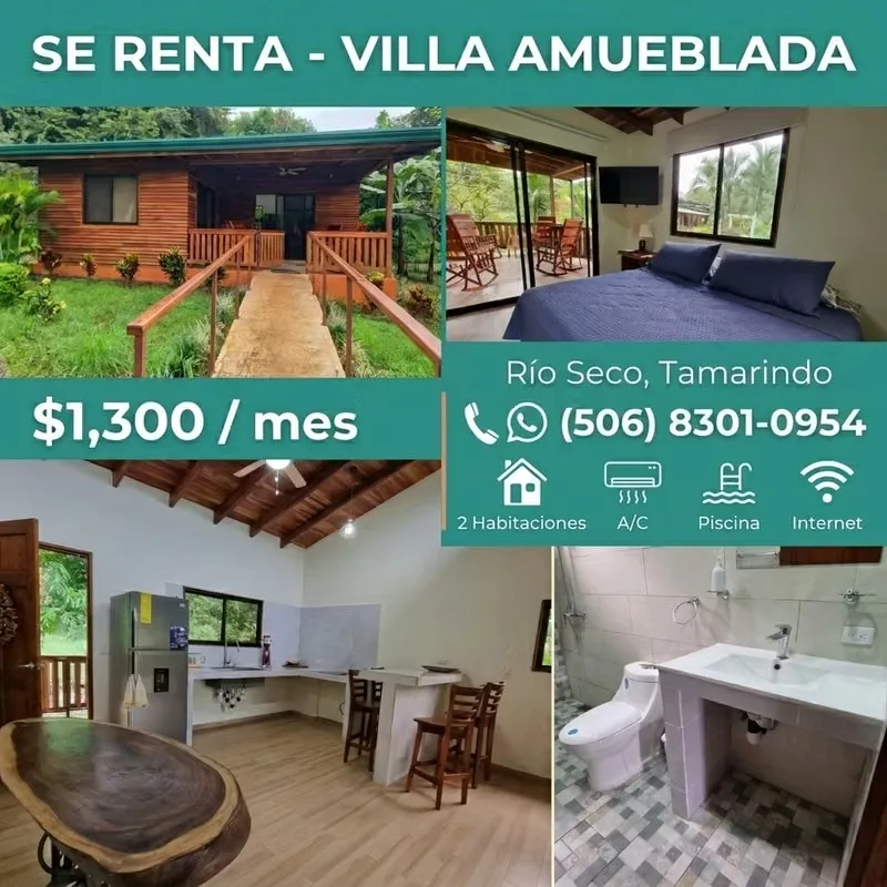 Fully furnished villa located within a private, gated property surrounded by nature in Río Seco, just 20 minutes from Tamarindo and close to beaches such as Junquillal, Playa Negra, ...