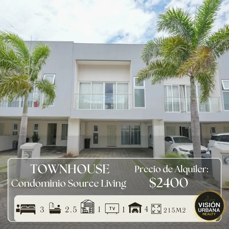 3-bedroom house with appliances + TV room in the Source Living Condominium in Guachipelín de Escazú. ...