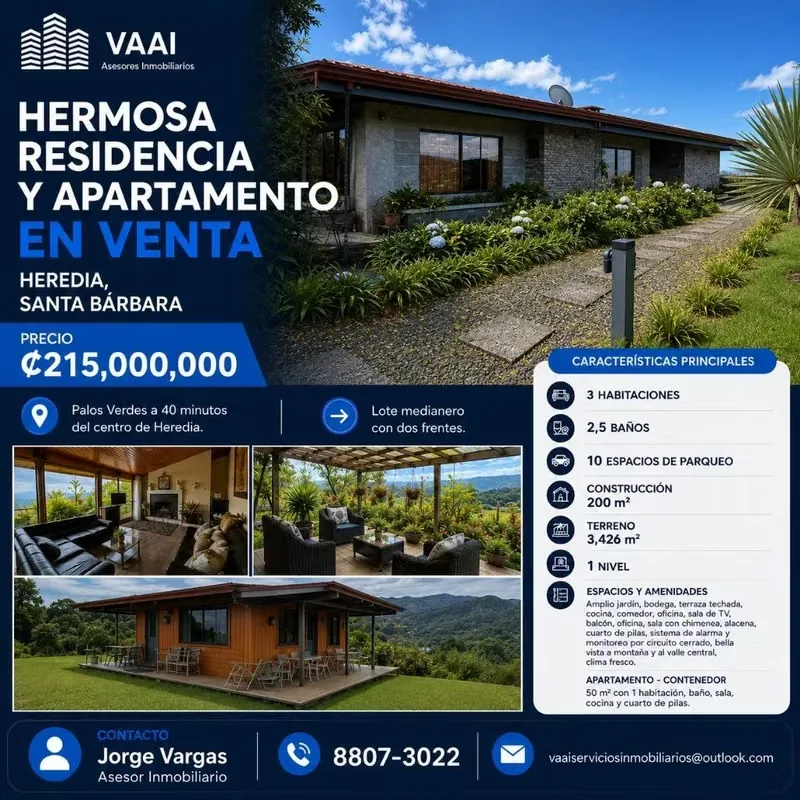Residence and Guest Apartment for Sale