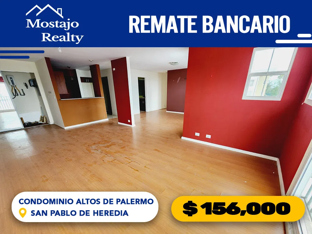 Remate bancario! Venta de apartamento Condominio Altos de Palermo, Heredia