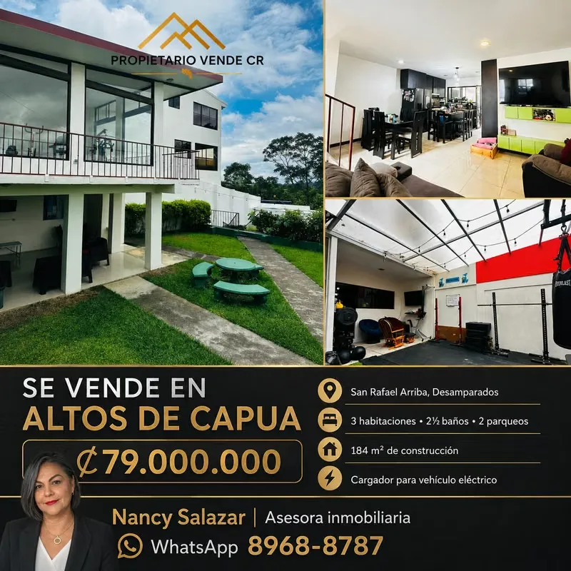 CASA EN VENTA EN ALTOS DE CAPUA! En San Rafael Arriba Desamparados San José