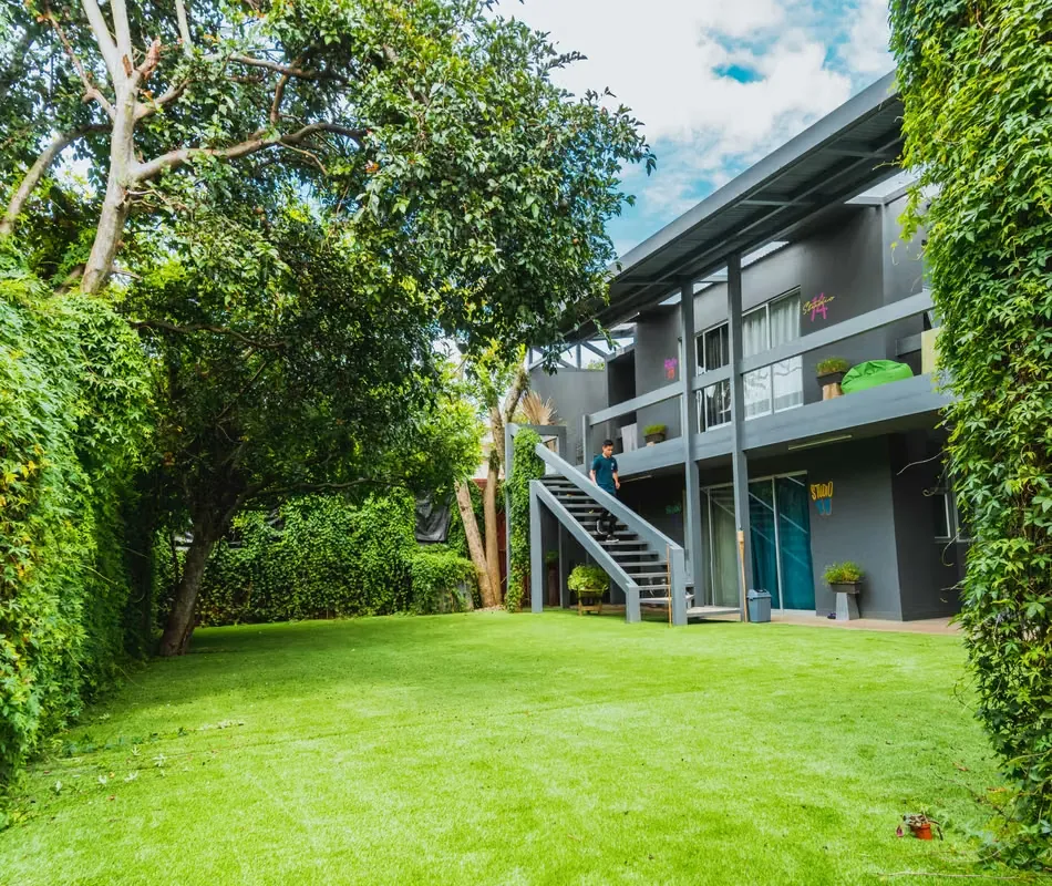 The accommodation offers three types of rooms to suit different preferences: a single room with shared bathroom, a small studio with private bathroom and kitchen and a full large studio ...