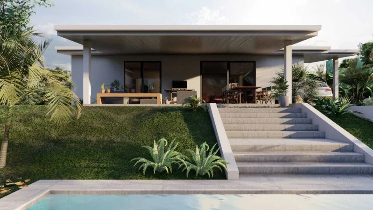 UNFINISHED PROPERTY WITH THREE BEDROOMS, IN OJOCHAL – 1.7 ACRES