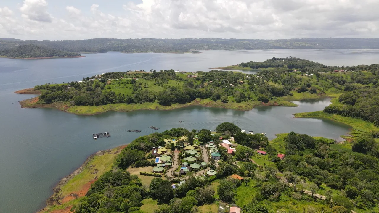 Lake Front Hotel and Resort for sale with Access to Lake Arenal and 18 Rooms, Event Center, Boating