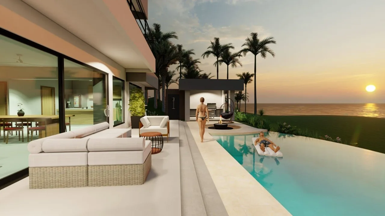 Lot and beach house with ocean view