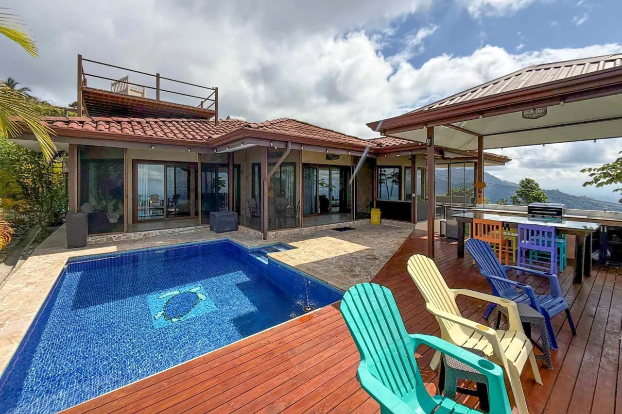 Ocean-View 4-Bedroom Home with Pool Guesthouse &amp; Spectacular Panoramic Views of Osa Peninsula above Cortez Costa Rica